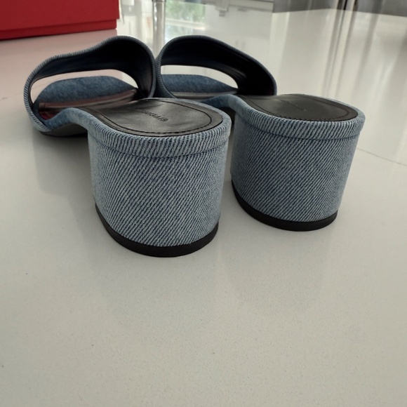 GIVENCHY Denim Slide Sandals Block Heel 40 - Picture 4 of 9